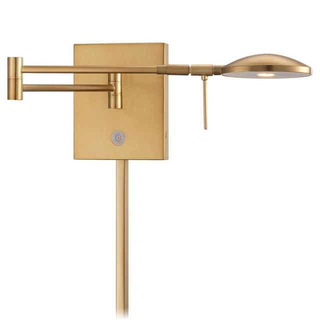 George Kovacs P4338-248 Georges Reading Room 1 Light 6 inch Tall Wall Sconce In Honey Gold With Honey Gold Glass And Aluminum Casting Shade