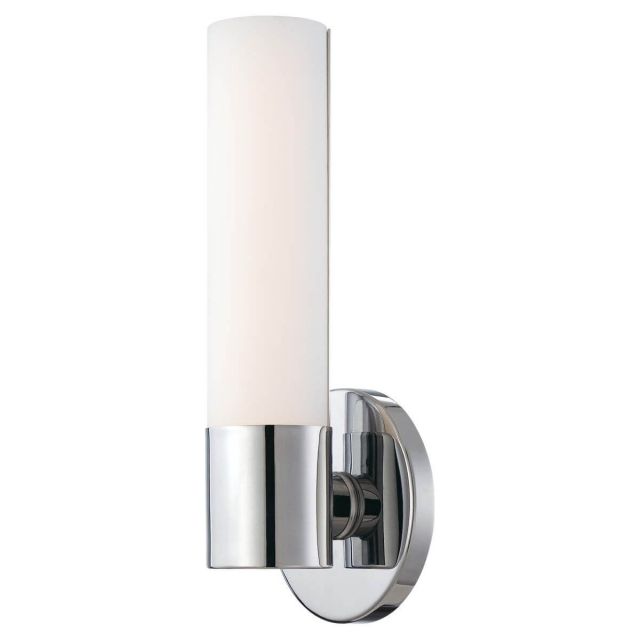 George Kovacs P5041-077-L Saber 1 Light 12 inch Tall LED Wall Sconce in Chrome with Etched White Glass