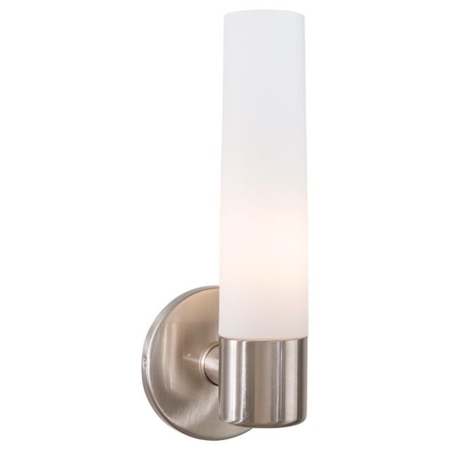 George Kovacs P5041-084 Saber 1 Light 13 inch Tall Wall Sconce In Brushed Nickel With Etched Opal Glass Shade