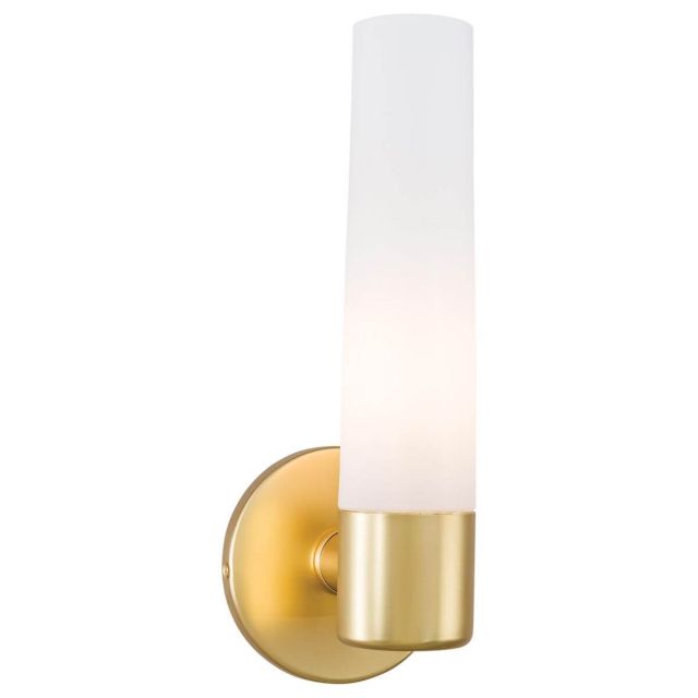 George Kovacs P5041-248 Saber 1 Light 13 inch Tall Wall Sconce in Honey Gold with Cased Etched Opal Glass