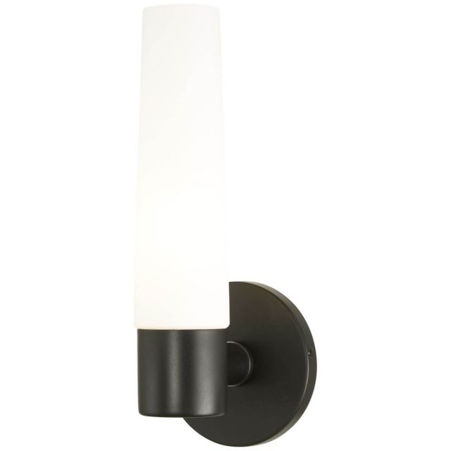 George Kovacs P5041-66A Saber 1 Light 13 inch Tall Wall Sconce in Coal with Etched Opal Glass