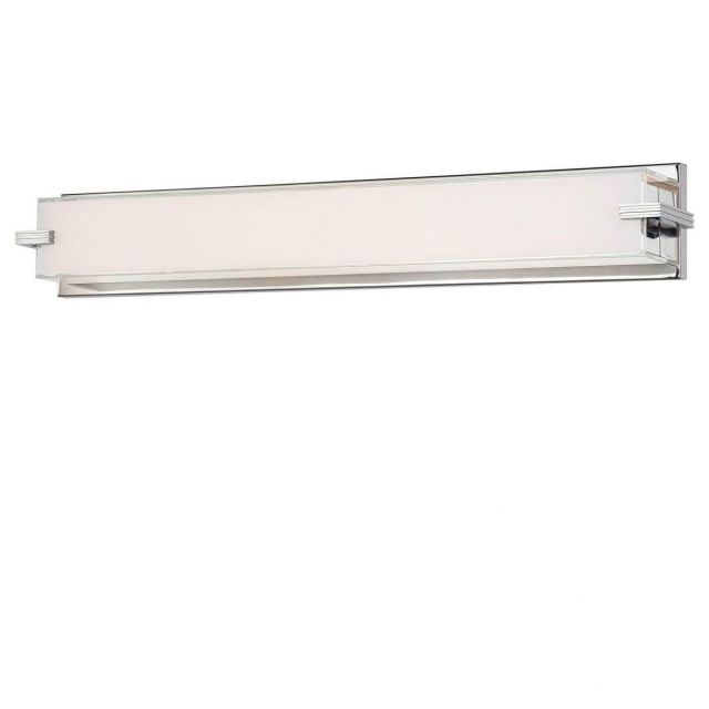 George Kovacs P5217-077-L Cubism 1 Light 30 inch LED Bath Light in Chrome with Mitered Glass-White Inside