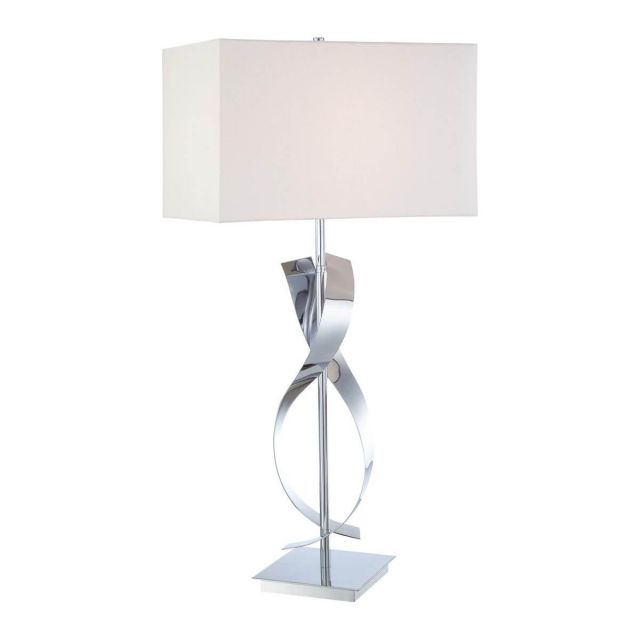 George Kovacs P723-077 Portables 1 Light 33 inch Tall LED Table Lamp in Chrome with White Linen Shade