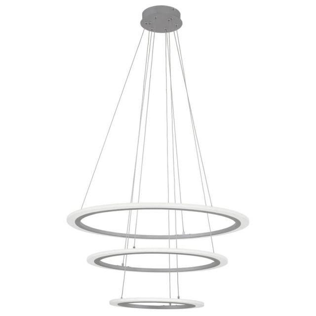 George Kovacs P8143-609-L Discovery 1 Light 31 Inch 3 Ring LED Pendant in Silver