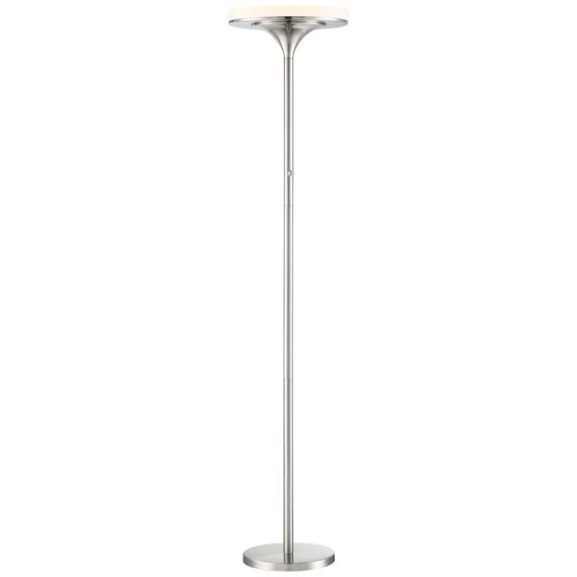 George Kovacs U.H.O. 1 Light 70 Inch Tall LED Floor Lamp In Brushed Nickel With White Glass And Acrylic Shade P959-084-L