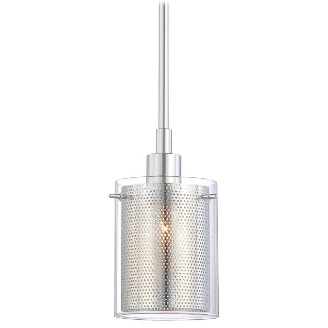 George Kovacs P960-077 Grid 1 Light 5 inch Pendant in Chrome with Clear Glass
