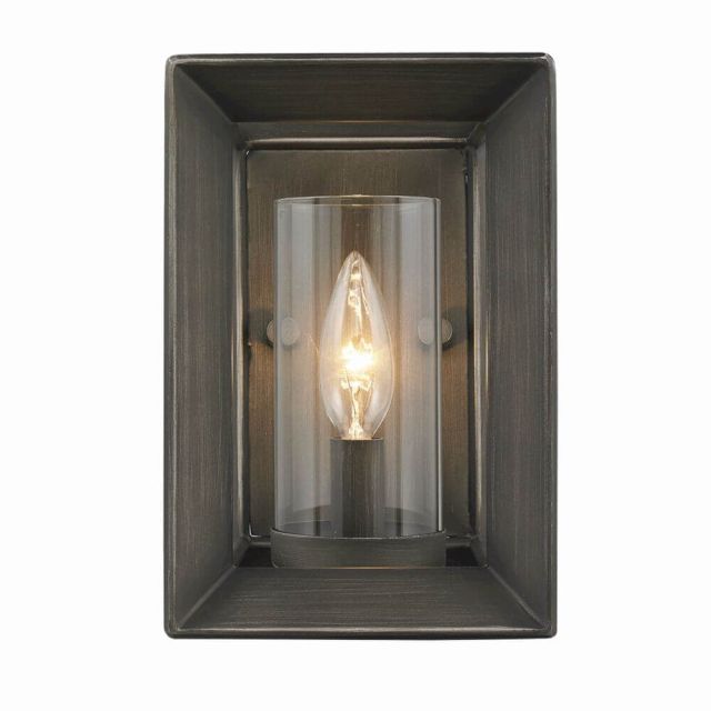 Golden Lighting Smyth 1 Light 7 inch Tall Wall Sconce In Gunmetal Bronze with Clear Glass 2073-1W GMT