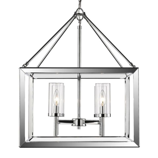 Golden Lighting Smyth 4 Light 21 Inch Chandelier In Chrome with Clear Glass 2074-4 CH-CLR