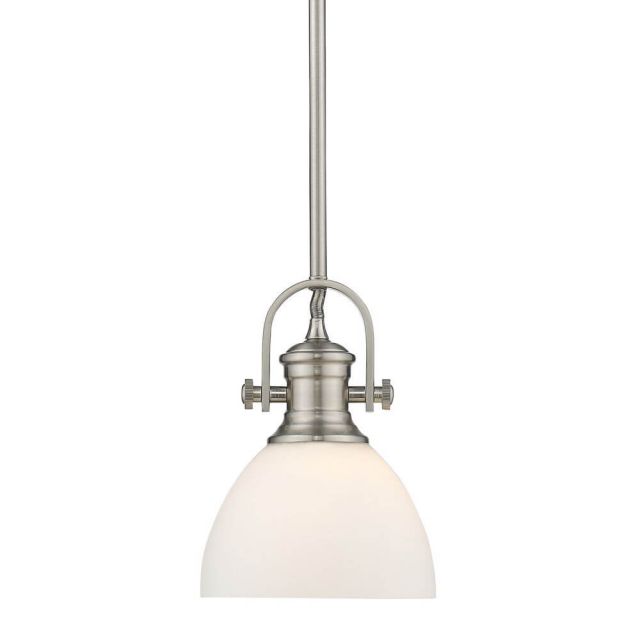 Golden Lighting Hines 7 inch Pendant in Pewter with Opal Glass 3118-M1L PW-OP