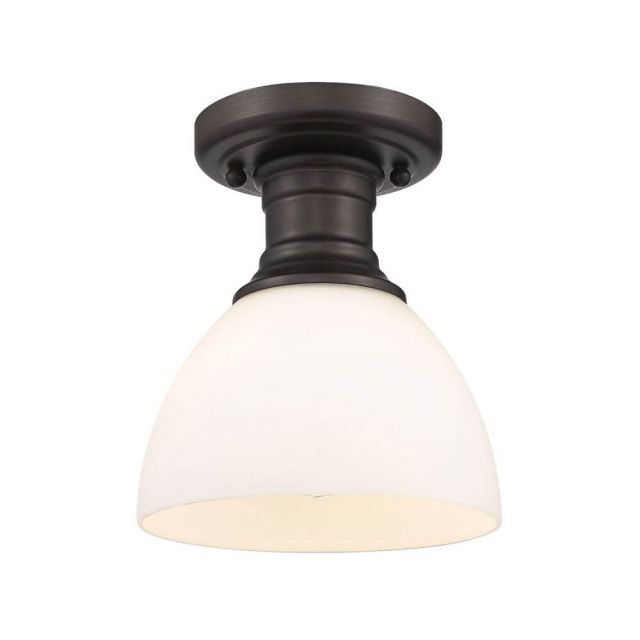 Golden Lighting 3118-SF RBZ-OP Hines 1 Light 7 inch Semi-Flush Mount in Rubbed Bronze with Opal Glass