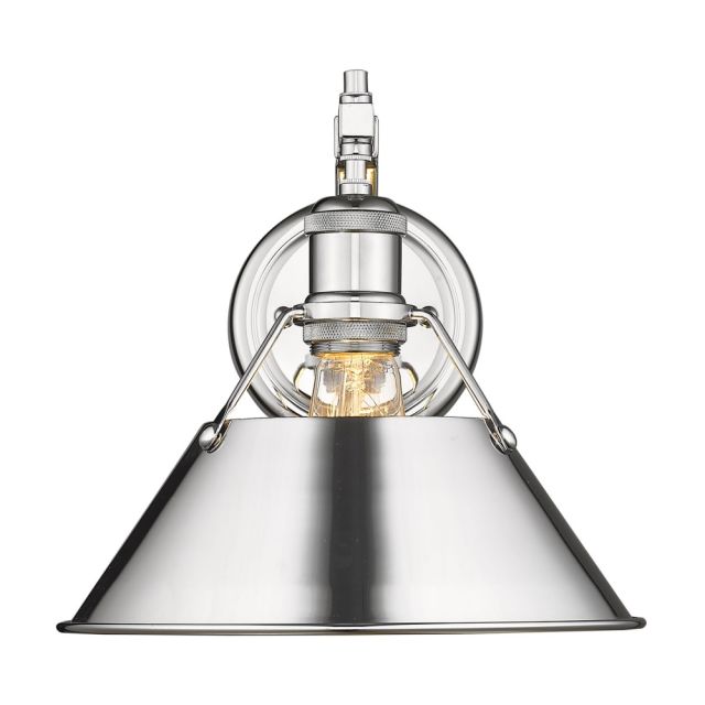Golden Lighting 3306-1W CH-CH Orwell CH 1 Light 10 Inch Tall Wall Sconce in Chrome with Chrome Shade