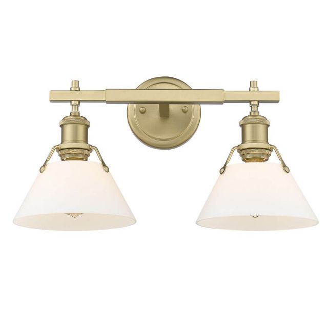 Golden Lighting Orwell 2 Light 18 inch Bath Vanity in Brushed Champagne Bronze with Opal Glass Shade 3306-BA2 BCB-OP