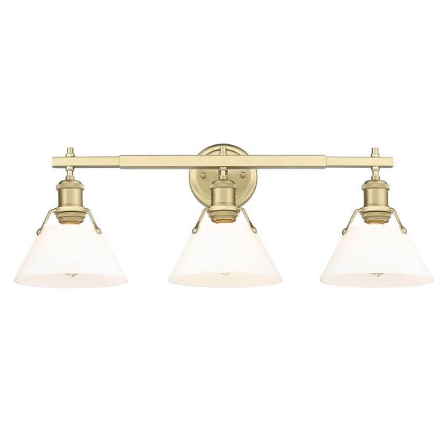 Golden Lighting 3306-BA3 BCB-OP Orwell 3 Light 27 inch Bath Vanity in Brushed Champagne Bronze with Opal Glass Shade