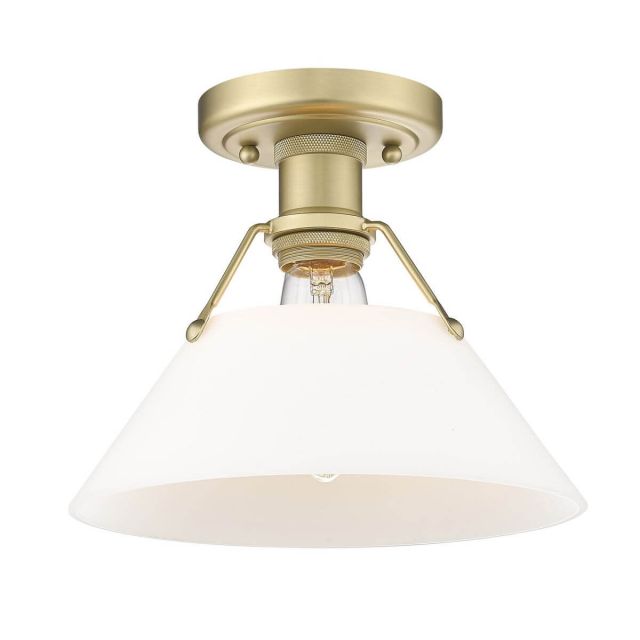 Golden Lighting Orwell 1 Light 10 inch Flush Mount in Brushed Champagne Bronze with Opal Glass Shade 3306-FM BCB-OP