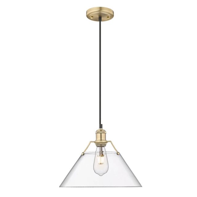 Golden Lighting 3306-L BCB-CLR Orwell 1 Light 14 inch Pendant in Brushed Champagne Bronze with Clear Glass Shade