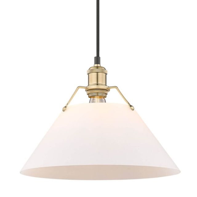 Golden Lighting Orwell 1 Light 14 inch Pendant in Brushed Champagne Bronze with Opal Glass Shade 3306-L BCB-OP
