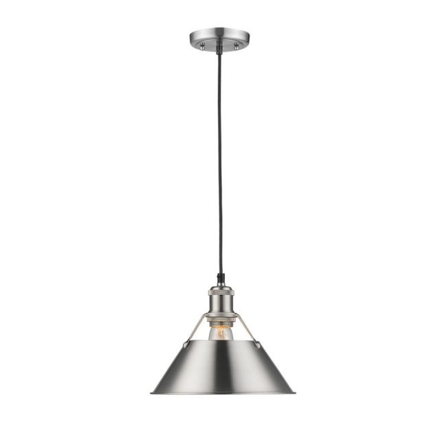 Golden Lighting 3306-M PW-PW Orwell 1 Light 10 Inch Pendant In Pewter With Pewter Shade