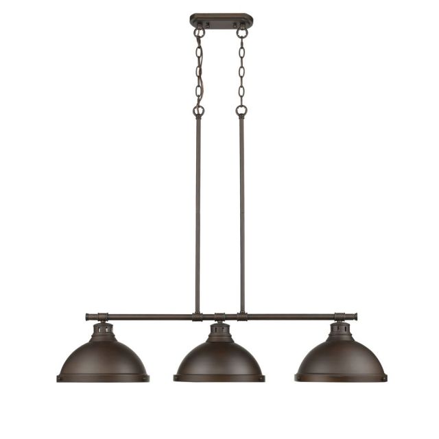 Golden Lighting Duncan 3 Light 40 inch Linear Light In Rubbed Bronze with Rubbed Bronze Shades 3602-3LP RBZ-RBZ