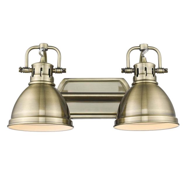 Golden Lighting 3602-BA2 AB-AB Duncan 2 Light 17 inch Bath Light in Aged Brass
