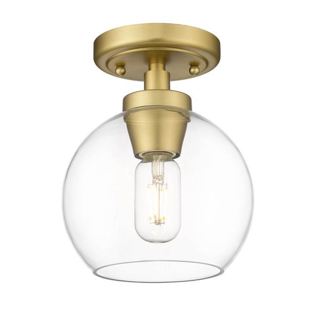 Golden Lighting Galveston 1 Light 7 inch Flush Mount in Brushed Champagne Bronze with Clear Glass 4855-FM BCB-CLR