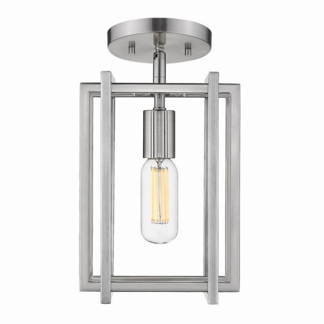 Golden Lighting Tribeca 1 Light 7 inch Semi-Flush Mount in Pewter with Pewter Accents 6070-1SF PW-PW
