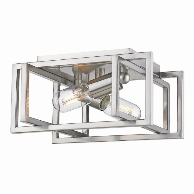 Golden Lighting Tribeca 12 Inch Flush Mount in Pewter with Pewter Accents 6070-FM PW-PW