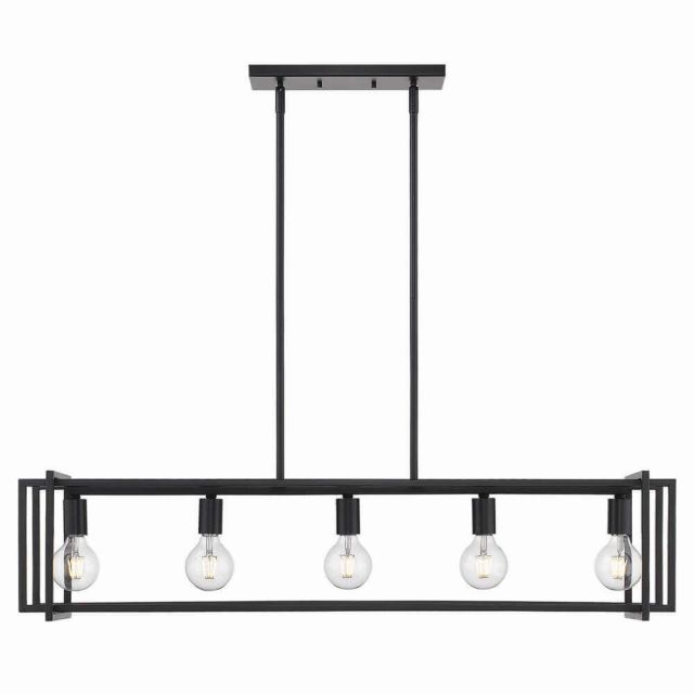 Golden Lighting 6070-LP BLK-BLK Tribeca 41 inch Linear Light in Black with Black Accents