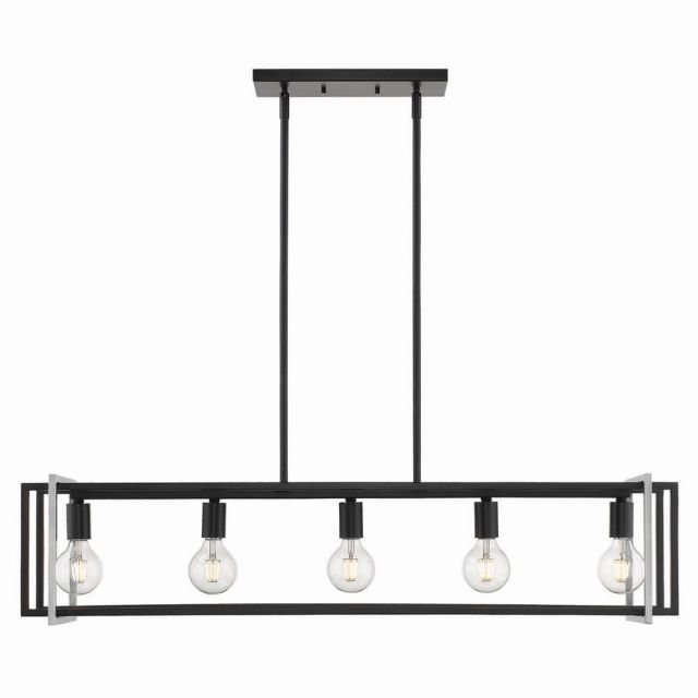 Golden Lighting Tribeca 41 inch Linear Light in Black with Pewter Accents 6070-LP BLK-PW
