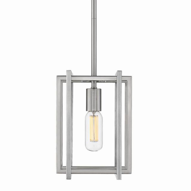 Golden Lighting 6070-M1L PW-PW Tribeca 7 inch Pendant in Pewter with Pewter Accents