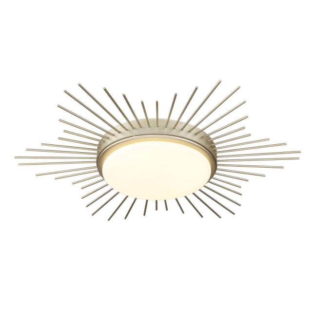Golden Lighting 9126-FM18 WG-OP Kieran 1 Light 18 inch LED Flush Mount in White Gold with Opal Glass Shade