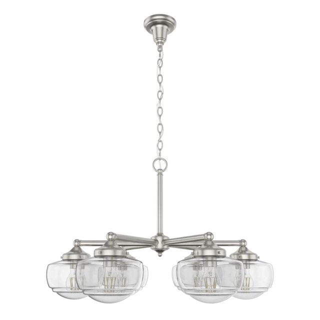 Hunter Saddle Creek 6 Light 30 inch Chandelier in Brushed Nickel with Clear Seeded Glass 19064