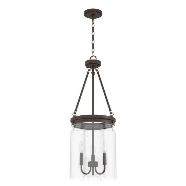 Hunter Devon Park 3 Light 12 inch Pendant in Onyx Bengal with Clear Glass 19153