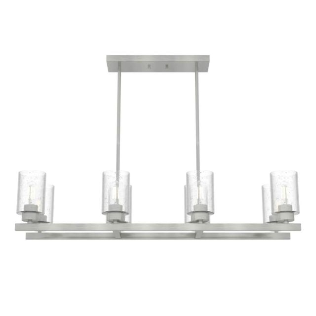 Hunter 19159 Hartland 8 Light 40 inch Linear Light in Brushed Nickel with Clear Seeded Glass