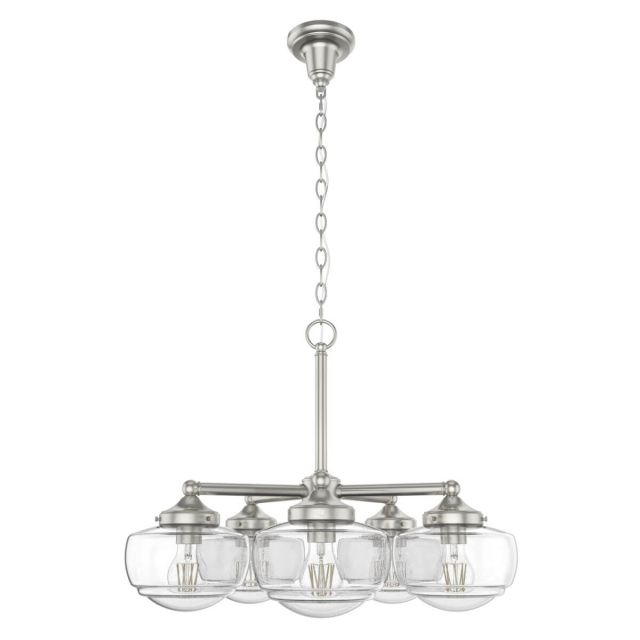 Hunter Saddle Creek 5 Light 24 inch Chandelier in Brushed Nickel with Clear Seeded Glass 19360