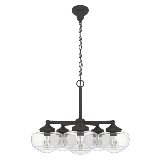 Hunter Saddle Creek 5 Light 24 inch Chandelier in Noble Bronze with Clear Seeded Glass 19362