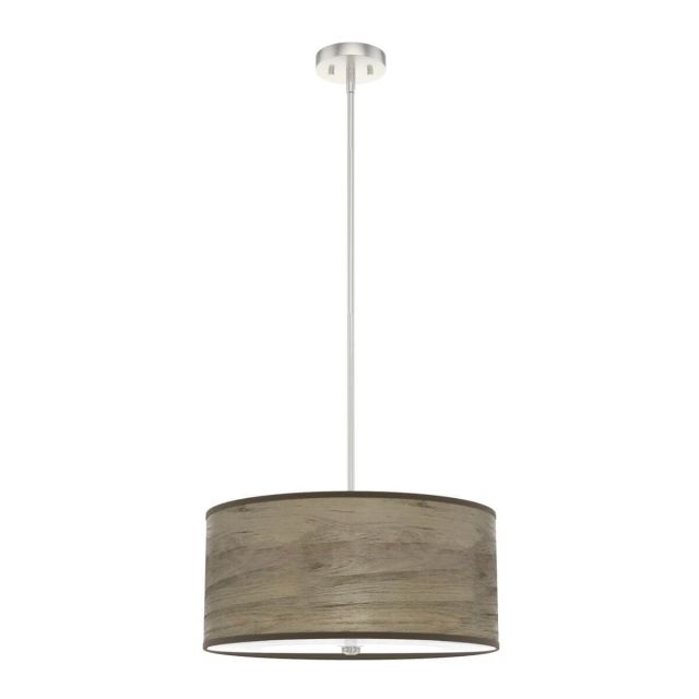 Hunter 19381 Solhaven 3 Light 19 inch Pendant in Warm Grey Oak with Painted Cased White Glass