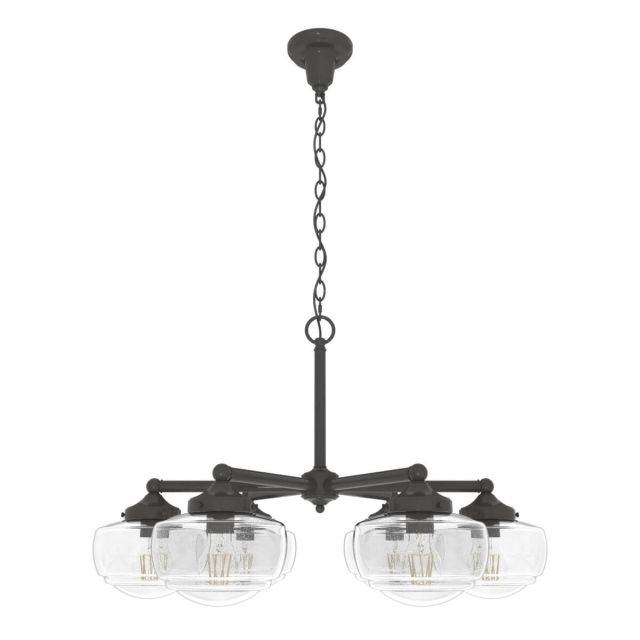 Hunter 19388 Saddle Creek 6 Light 30 inch Chandelier in Noble Bronze with Clear Seeded Glass