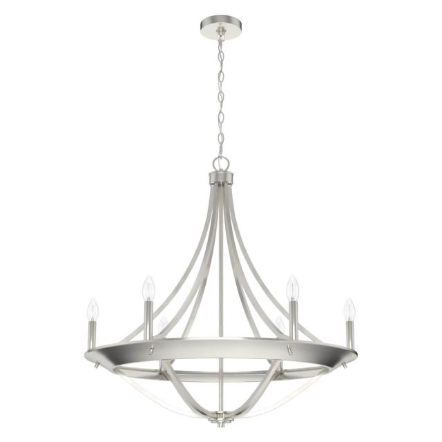 Hunter Perch Point 6 Light 30 inch Chandelier in Brushed Nickel 19415