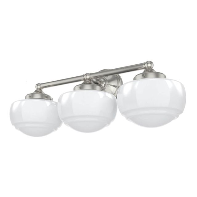 Hunter 19460 Saddle Creek 3 Light 24 inch Bath Vanity Light in Brushed Nickel with Cased White Glass