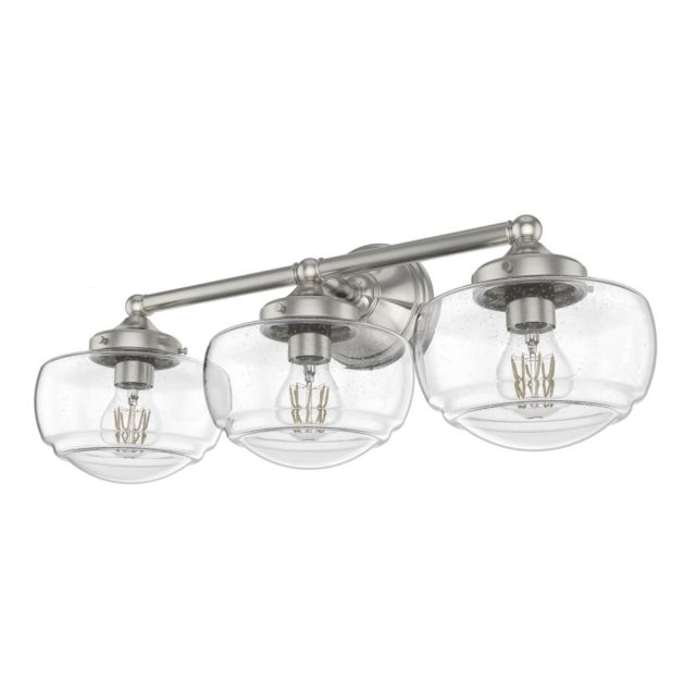 Hunter 19461 Saddle Creek 3 Light 24 inch Bath Vanity Light in Brushed Nickel with Seeded Glass