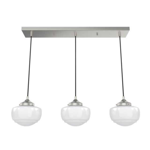 Hunter 19496 Saddle Creek 3 Light 32 inch Linear Light in Brushed Nickel with Cased White Glass