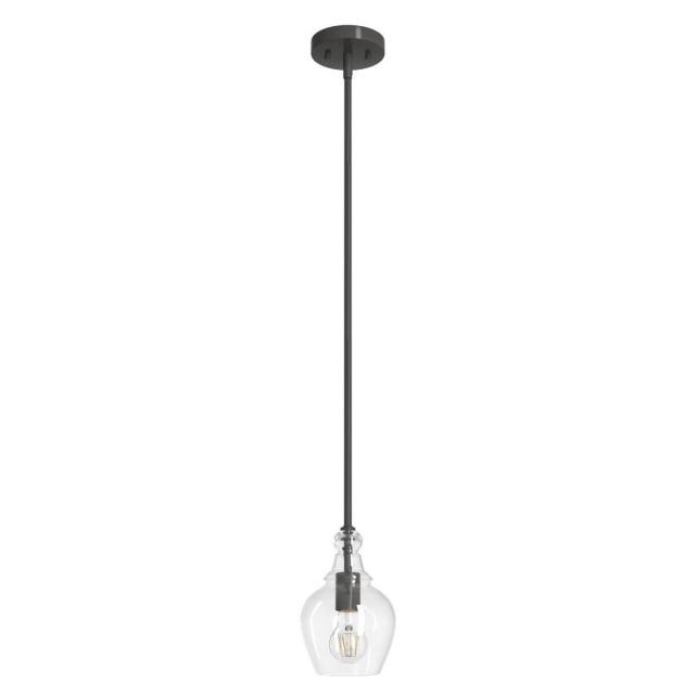 Hunter 19568 Maple Park 1 Light 6 inch Mini Pendant in Noble Bronze with Clear Glass