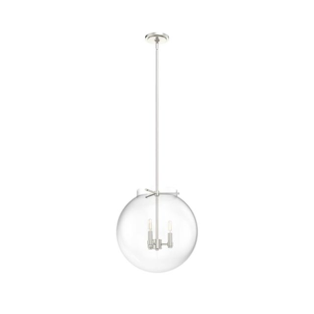 Hunter 19659 Sacha 3 Light 16 inch Globe Pendant in Brushed Nickel with Clear Glass