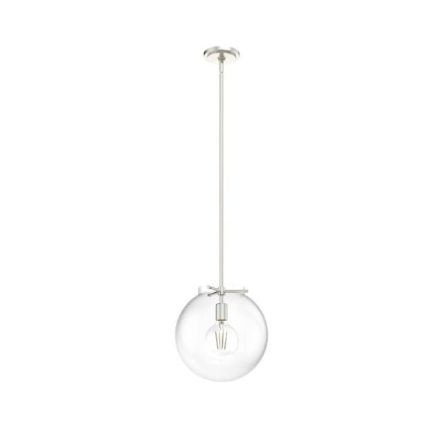 Hunter 19661 Sacha 1 Light 12 inch Pendant in Brushed Nickel with Clear Glass