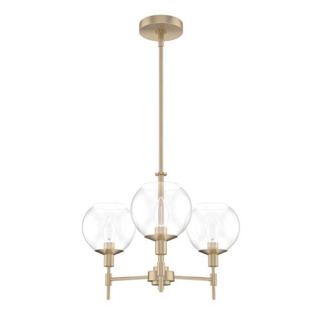 Hunter 19739 Xidane 3 Light 19 inch Chandelier in Alturas Gold with Clear Glass