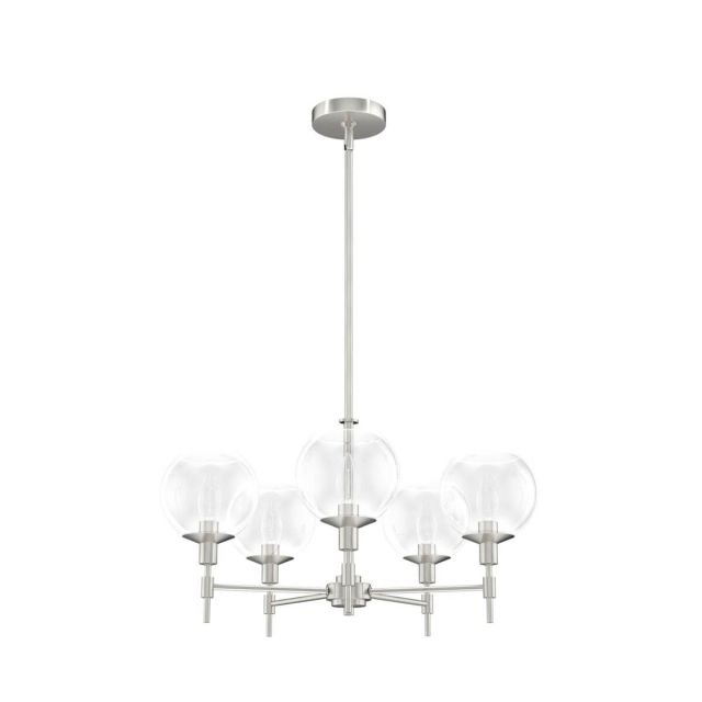Hunter 19742 Xidane 5 Light 24 inch Chandelier in Brushed Nickel with Clear Glass