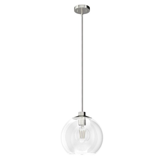 Hunter 19754 Xidane 1 Light 12 inch Pendant in Brushed Nickel with Clear Glass