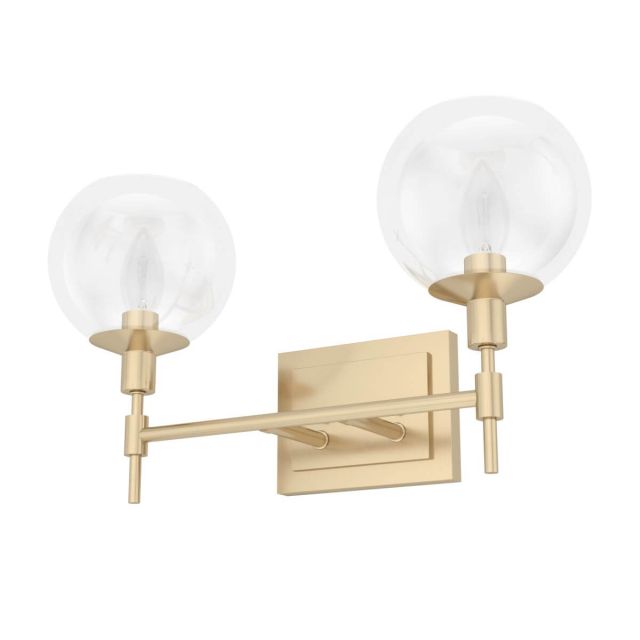 Hunter 19761 Xidane 2 Light 18 inch Bath Vanity Light in Alturas Gold with Clear Glass