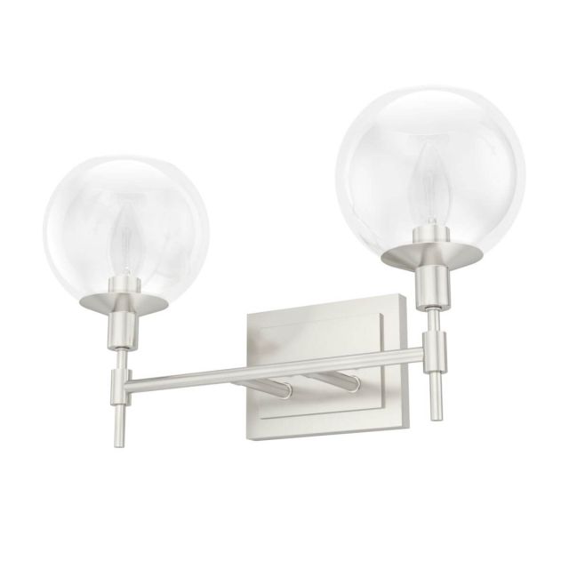 Hunter 19762 Xidane 2 Light 18 inch Bath Vanity Light in Brushed Nickel with Clear Glass