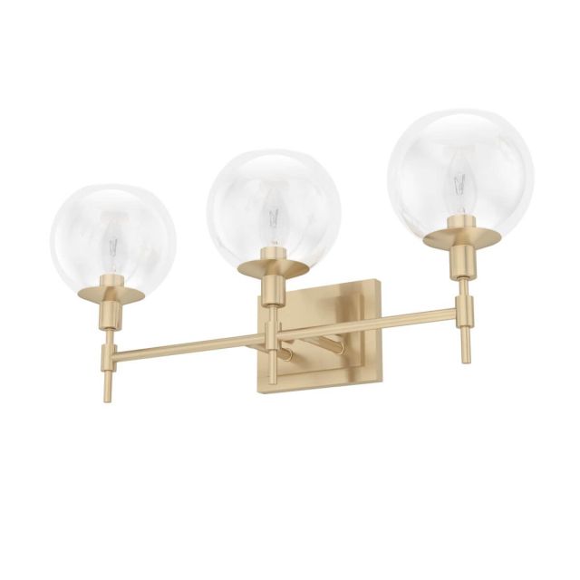 Hunter 19763 Xidane 3 Light 24 inch Bath Vanity Light in Alturas Gold with Clear Glass